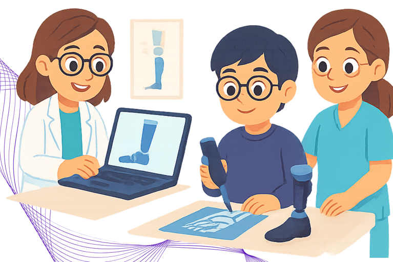 Ein Schüler lernt etwas über Robotik im Bereich Medizin & Therapie